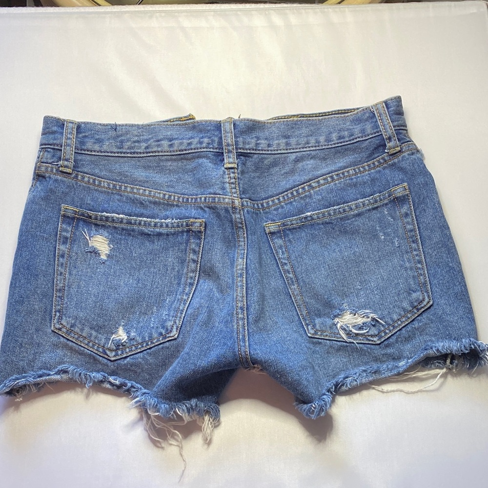 We The Free Light Blue Distressed Jean Shorts - Picture 3 of 9